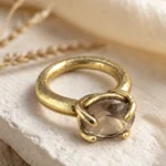 Anillo Rockon cuarzo ahumado
